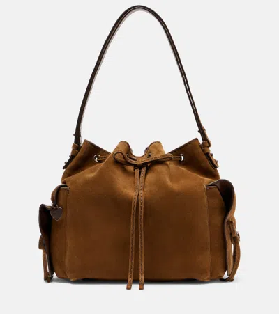 Acne Studios Suede Bucket Bag In Brown