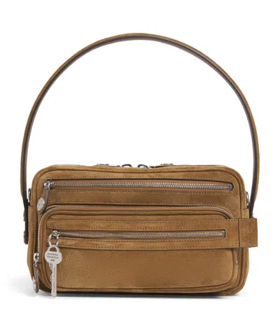 Acne Studios Suede Camero Party Shoulder Bag In Brown