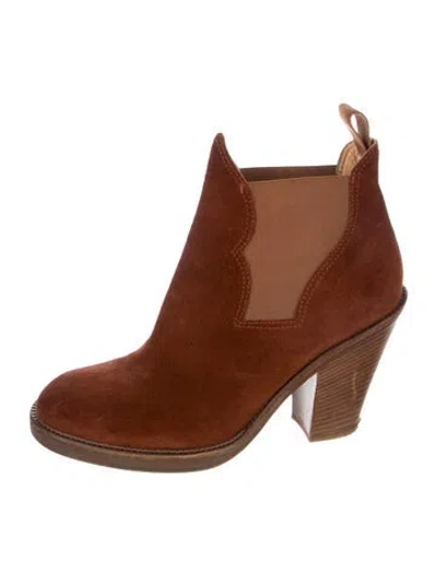 Pre-owned Acne Studios Suede Chelsea Boots In Brown