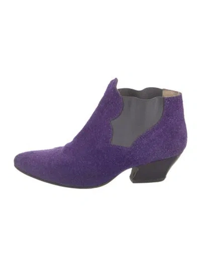 Pre-owned Acne Studios Suede Chelsea Boots In Purple