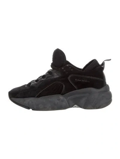 Pre-owned Acne Studios Suede Chunky Sneakers In Black