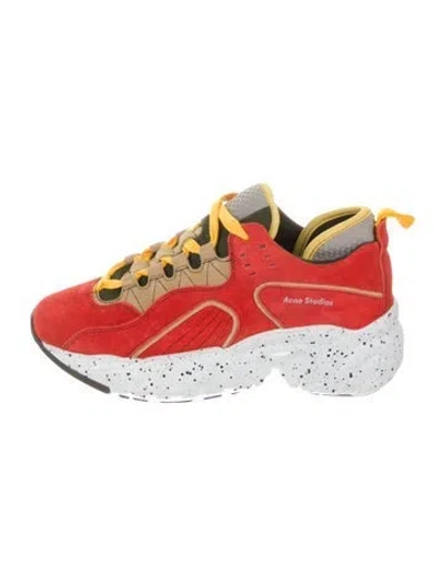 Pre-owned Acne Studios Suede Chunky Sneakers In Red