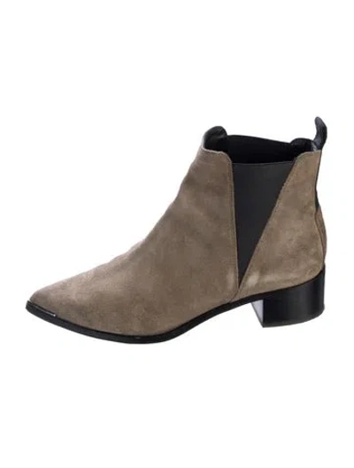 Pre-owned Acne Studios Suede Colorblock Pattern Chelsea Boots In Gray