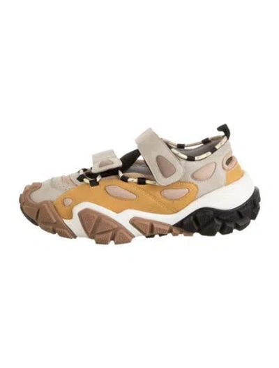 Pre-owned Acne Studios Suede Colorblock Pattern Chunky Sneakers In Grey