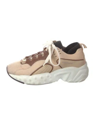 Pre-owned Acne Studios Suede Colorblock Pattern Chunky Sneakers In Neutral