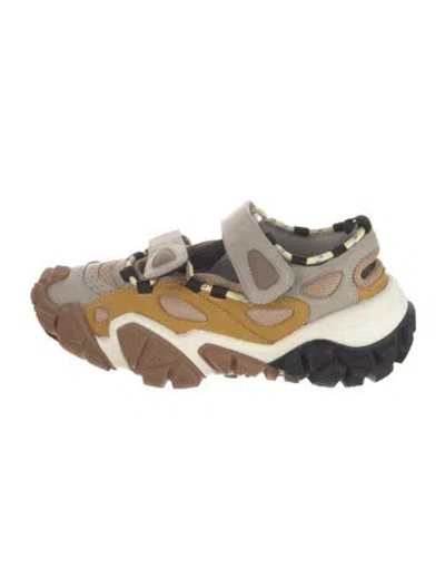 Pre-owned Acne Studios Suede Colorblock Pattern Chunky Sneakers In Neutrals