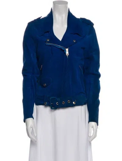 Pre-owned Acne Studios Suede Denim Jacket In Blue