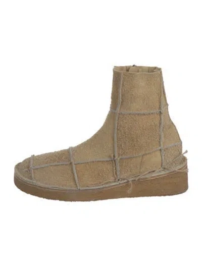 Pre-owned Acne Studios Suede Distressed Accents Boots In Yellow