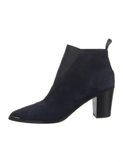 Pre-owned Acne Studios Suede Grosgrain Trim Chelsea Boots In Blue