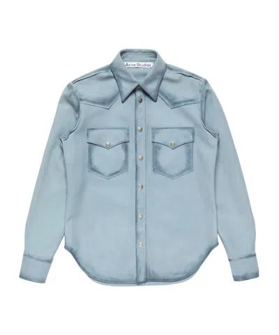 Acne Studios Suede Jacket In Blue