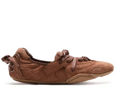 Acne Studios Suede Lace-up Flat In Brown