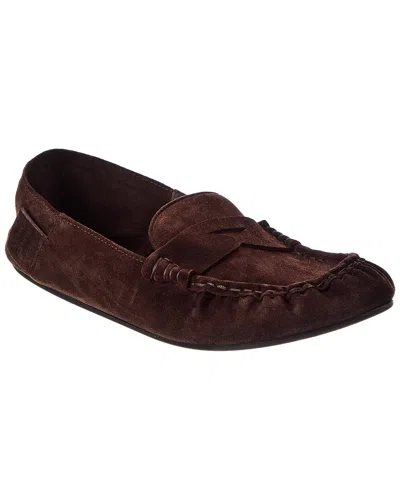 Acne Studios Suede Loafer In Burgundy