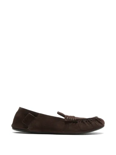 Acne Studios Suede Loafers In Brown
