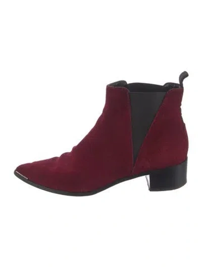 Pre-owned Acne Studios Suede Mesh Accents Chelsea Boots In Red