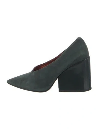 Pre-owned Acne Studios Suede Mules In Green