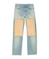Acne Studios Suede Panel Jeans In Blue