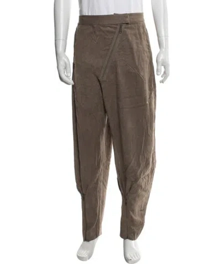 Pre-owned Acne Studios Suede Pants In Neutral