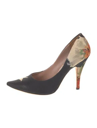 Pre-owned Acne Studios Suede Printed Pumps In Black