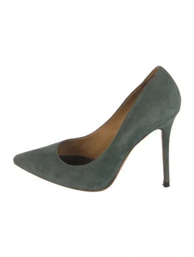 Pre-owned Acne Studios Suede Pumps In Green