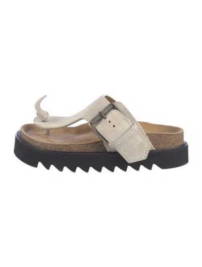 Pre-owned Acne Studios Suede Sandals In Black/neutrals/white