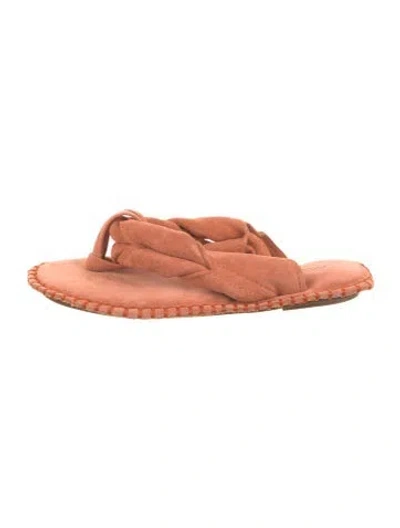 Pre-owned Acne Studios Suede Slides In Orange