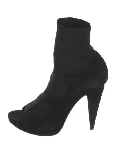 Pre-owned Acne Studios Suede Sock Boots In Black