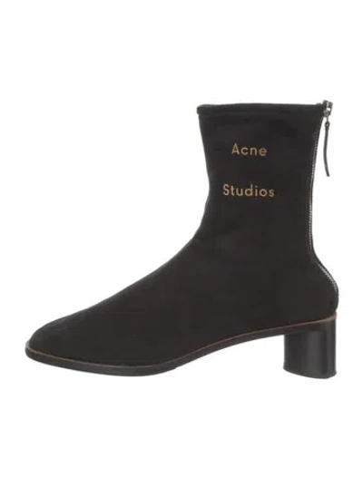 Pre-owned Acne Studios Suede Sock Boots In Black