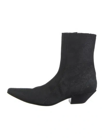 Pre-owned Acne Studios Suede Sock Boots In Black