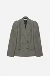 Acne Studios Houndstooth Double-breasted Blazer In Gray