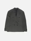Acne Studios Double-breasted Pinstripe Jacket In Gray