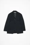 Acne Studios Double-breasted Black Blazer With Pinstripe Pattern In Black