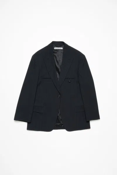 Acne Studios Double-breasted Pinstripe Jacket In Black