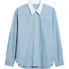 Acne Studios Sunnie Stripe Organic Cotton Poplin Button-up Shirt In Blue