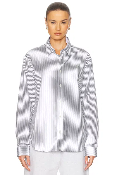 Acne Studios Sunnie Striped Shirt In Navy Black & White