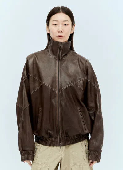Acne Studios Supple Leather Jacket In Brown
