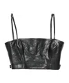 Acne Studios Leather Bustier Top In Black