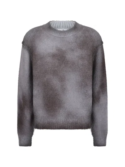 Acne Studios Gray Sprayed Knit Sweater In Grey