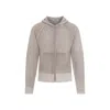 Acne Studios Zip-up Knit Hoodie In Beige
