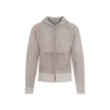 Acne Studios Zip-up Knit Hoodie In Beige