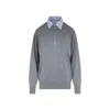 Acne Studios Layered-effect Silk-blend Jumper In Gray