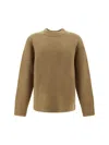 Acne Studios Crew-neck Sweater In Wool And Cotton In Brown