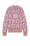 Acne Studios Sweater In Khaki Beige & Smoky Purple