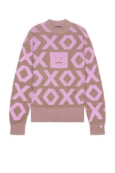 Acne Studios Sweater In Khaki Beige & Smoky Purple