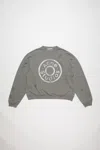 Acne Studios Printed Logo Sweater In Moss Green