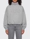 Acne Studios Brushed Cotton Fleece Funnel Neck Logo Sweatshirt With Balloon Hem In Multi