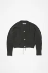 Acne Studios Single-breasted Wool Knitted Cardigan In Anthracite Grey