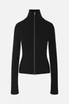 Acne Studios Koton Zip Cotton Rib Cardigan In Black
