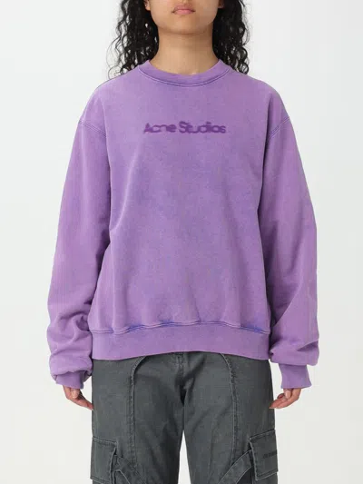 Acne Studios Printed Cotton-jersey Sweatshirt In Purple