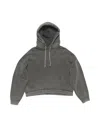 Acne Studios Hooded Sweater Drawstring Ribbed Cuffs In Gray