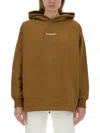 Acne Studios Sweatshirt With Logo In Brown